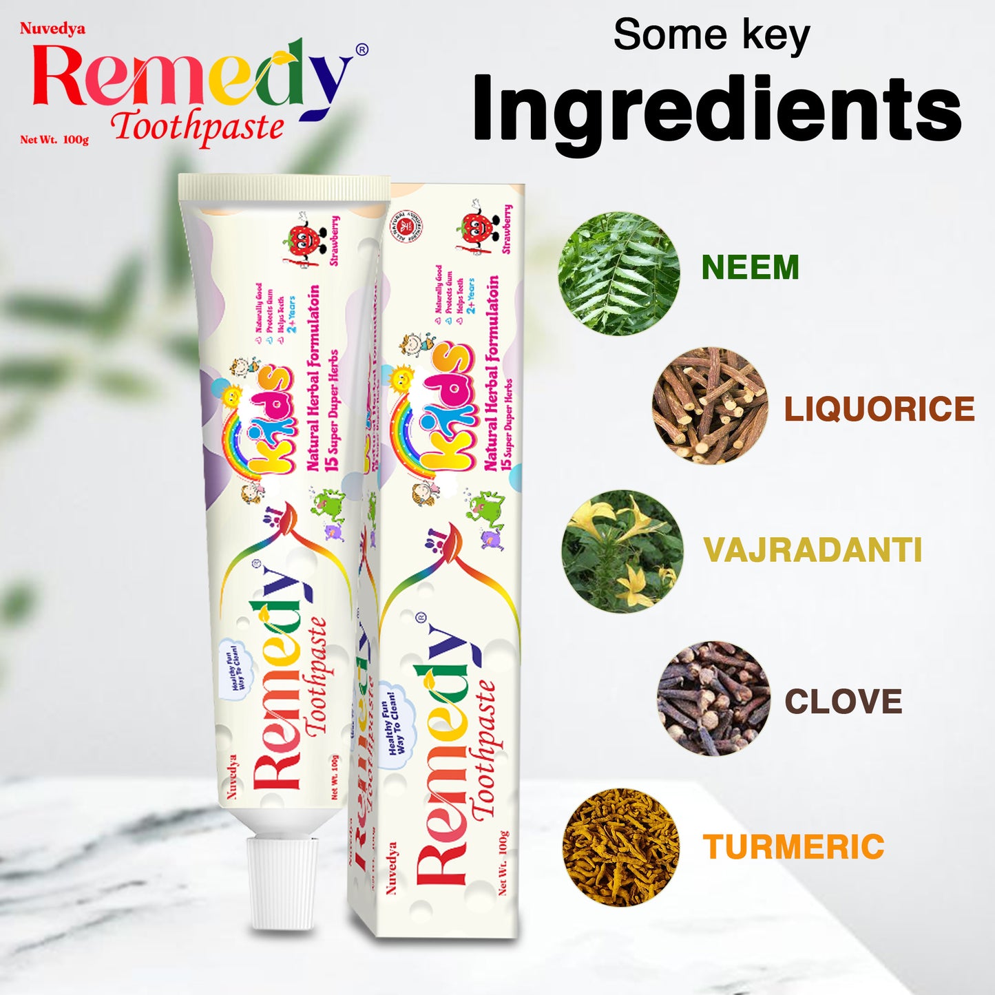 Remedy Toothpaste Kids Strawberry Flavor 100 gm